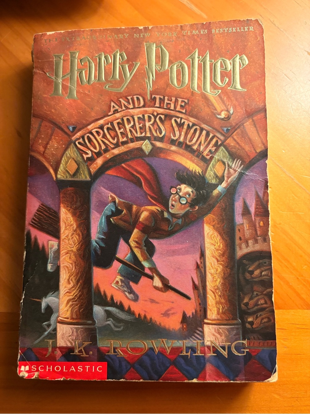 Scholastic Harry Potter Paperback — Red & Purple Illustrated Cover